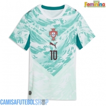 Camisa de time de futebol Portugal Bernardo Silva #10 Replicas 2º Equipamento Feminina Mundo 2026 Manga Curta